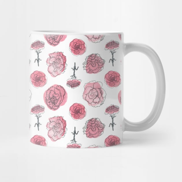 Pink Carnation Pattern by crumpetsandcrabsticks